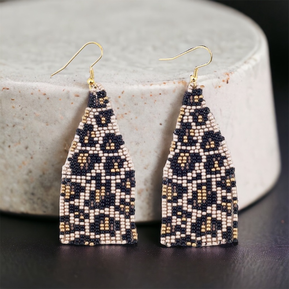 Beaded Jaguar Earrings
